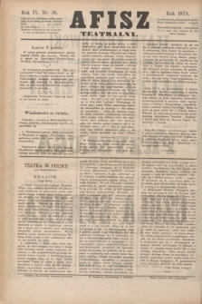 Afisz Teatralny.R.4, nr 36 (3 grudnia 1874) + dod.