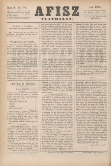 Afisz Teatralny.R.4, nr 56 (6 stycznia 1875) + dod.