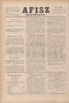 Afisz Teatralny.R.4, nr 98 (20 marca 1875) + dod.