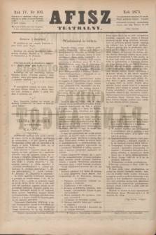 Afisz Teatralny.R.4, nr 103 (3 kwietnia 1875) + dod.
