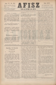 Afisz Teatralny.R.4, nr 110 (15 kwietnia 1875) + dod.