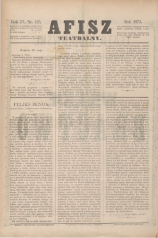 Afisz Teatralny.R.4, nr 125 (21 maja 1875) + dod.