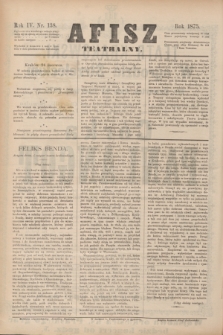Afisz Teatralny.R.4, nr 138 (24 czerwca 1875) + dod.