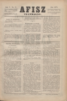 Afisz Teatralny.R.5, nr 15 (31 października 1875) + dod.