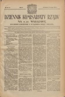 Dziennik Komisarjatu Rządu na M. St. Warszawę.R.2, № 36 (15 lutego 1921) = № 73