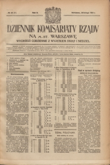 Dziennik Komisarjatu Rządu na M. St. Warszawę.R.2, № 44 (24 lutego 1921) = № 81