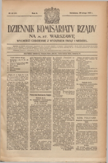 Dziennik Komisarjatu Rządu na M. St. Warszawę.R.2, nr 45 (25 lutego 1921) = nr