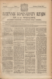 Dziennik Komisarjatu Rządu na M. St. Warszawę.R.2, nr 48 (28 lutego 1921) = nr