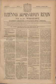 Dziennik Komisarjatu Rządu na M. St. Warszawę.R.2, nr 170 (1 sierpnia 1921) = nr