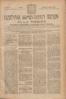 Dziennik Komisarjatu Rządu na M. St. Warszawę.R.2, № 172 (3 sierpnia 1921) = № 209