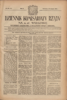 Dziennik Komisarjatu Rządu na M. St. Warszawę.R.2, № 186 (20 sierpnia 1921) = № 313
