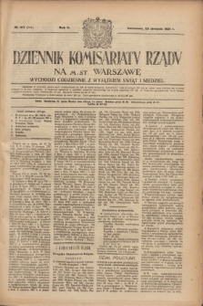 Dziennik Komisarjatu Rządu na M. St. Warszawę.R.2, № 187 (22 sierpnia 1921) = № 314