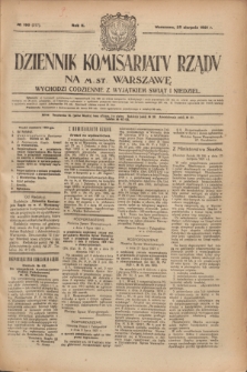 Dziennik Komisarjatu Rządu na M. St. Warszawę.R.2, № 190 (25 sierpnia 1921) = № 317