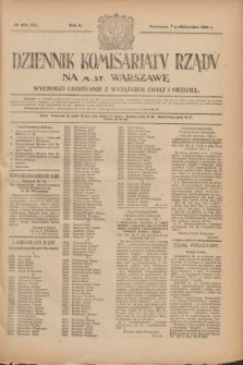 Dziennik Komisarjatu Rządu na M. St. Warszawę.R.2, № 226 (7 października 1921) = № 353