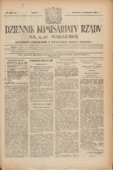 Dziennik Komisarjatu Rządu na M. St. Warszawę.R.2, № 249 (4 listopada1921) = № 376