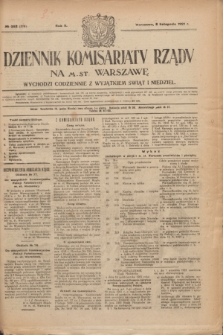 Dziennik Komisarjatu Rządu na M. St. Warszawę.R.2, № 252 (8 listopada 1921) = № 379