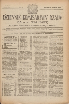 Dziennik Komisarjatu Rządu na M. St. Warszawę.R.2, № 261 (18 listopada 1921) = № 388