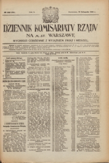 Dziennik Komisarjatu Rządu na M. St. Warszawę.R.2, № 262 (19 listopada 1921) = № 389