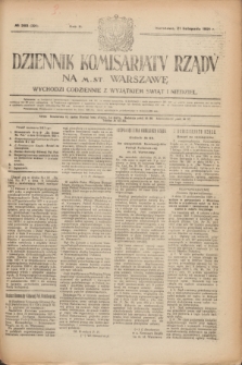 Dziennik Komisarjatu Rządu na M. St. Warszawę.R.2, № 263 (21 listopada 1921) = № 390