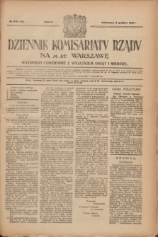 Dziennik Komisarjatu Rządu na M. St. Warszawę.R.2, № 273 (2 grudnia 1921) = № 400