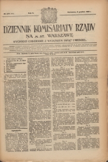 Dziennik Komisarjatu Rządu na M. St. Warszawę.R.2, № 278 (9 grudnia 1921) = № 405