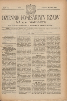 Dziennik Komisarjatu Rządu na M. St. Warszawę.R.2, № 279 (10 grudnia 1921) = № 406