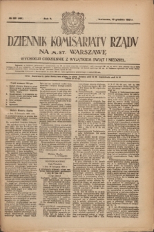 Dziennik Komisarjatu Rządu na M. St. Warszawę.R.2, № 281 (13 grudnia 1921) = № 408