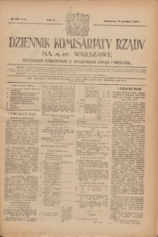 Dziennik Komisarjatu Rządu na M. St. Warszawę.R.2, № 285 (17 grudnia 1921) = № 412