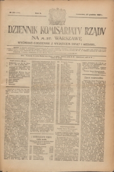 Dziennik Komisarjatu Rządu na M. St. Warszawę.R.2, № 291 (27 grudnia 1921) = № 418