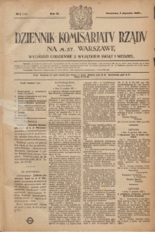 Dziennik Komisarjatu Rządu na M. St. Warszawę.R.3, № 2 (3 stycznia 1922) = № 334