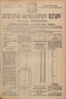Dziennik Komisarjatu Rządu na M. St. Warszawę.R.3, № 40 (18 lutego 1922) = № 372