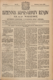 Dziennik Komisarjatu Rządu na M. St. Warszawę.R.3, № 49 (1 marca 1922) = № 281