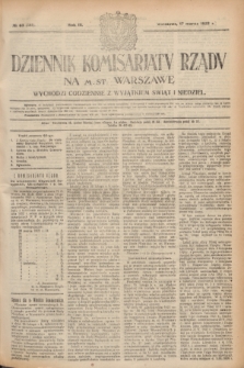 Dziennik Komisarjatu Rządu na M. St. Warszawę.R.3, № 63 (17 marca 1922) = № 395