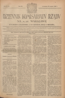 Dziennik Komisarjatu Rządu na M. St. Warszawę.R.3, № 67 (22 marca 1922) = № 399