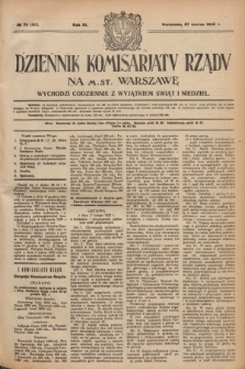 Dziennik Komisarjatu Rządu na M. St. Warszawę.R.3, № 70 (27 marca 1922) = № 402