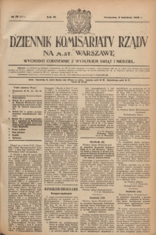 Dziennik Komisarjatu Rządu na M. St. Warszawę.R.3, № 79 (6 kwietnia 1922) = № 411