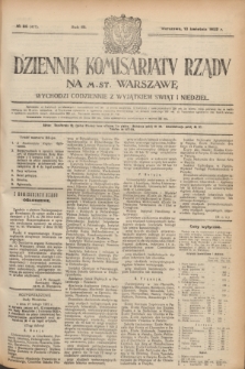 Dziennik Komisarjatu Rządu na M. St. Warszawę.R.3, № 85 (13 kwietnia 1922) = № 417