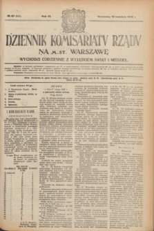 Dziennik Komisarjatu Rządu na M. St. Warszawę.R.3, № 87 (19 kwietnia 1922) = № 419