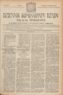 Dziennik Komisarjatu Rządu na M. St. Warszawę.R.3, № 89 (21 kwietnia 1922) = № 421