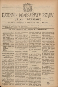 Dziennik Komisarjatu Rządu na M. St. Warszawę.R.3, № 99 (4 maja 1922) = № 431