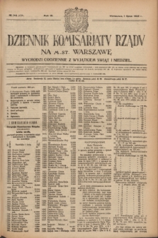 Dziennik Komisarjatu Rządu na M. St. Warszawę.R.3, № 144 (1 lipca 1922) = № 476