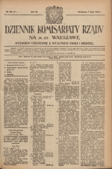 Dziennik Komisarjatu Rządu na M. St. Warszawę.R.3, № 149 (7 lipca 1922) = № 481