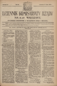 Dziennik Komisarjatu Rządu na M. St. Warszawę.R.3, № 169 (31 lipca 1922) = № 501
