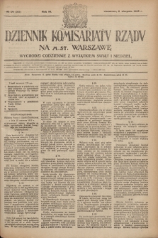 Dziennik Komisarjatu Rządu na M. St. Warszawę.R.3, № 171 (2 sierpnia 1922) = № 503