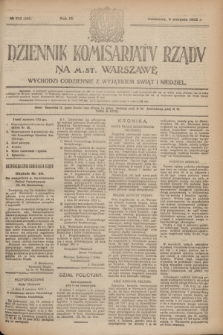 Dziennik Komisarjatu Rządu na M. St. Warszawę.R.3, № 173 (4 sierpnia 1922) = № 505