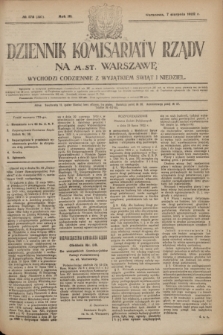 Dziennik Komisarjatu Rządu na M. St. Warszawę.R.3, № 175 (7 sierpnia 1922) = № 507