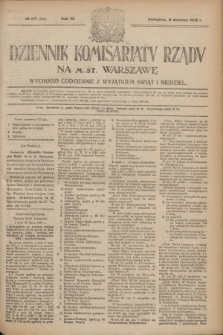 Dziennik Komisarjatu Rządu na M. St. Warszawę.R.3, № 177 (9 sierpnia 1922) = № 509