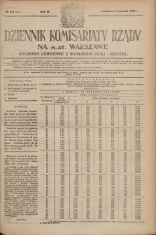 Dziennik Komisarjatu Rządu na M. St. Warszawę.R.3, № 179 (11 sierpnia 1922) = № 511