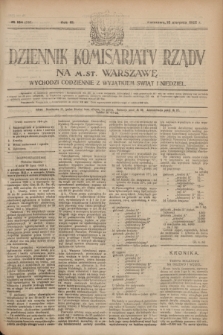 Dziennik Komisarjatu Rządu na M. St. Warszawę.R.3, № 184 (18 sierpnia 1922) = № 516