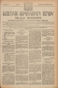 Dziennik Komisarjatu Rządu na M. St. Warszawę.R.3, № 209 (18 września 1922) = № 541